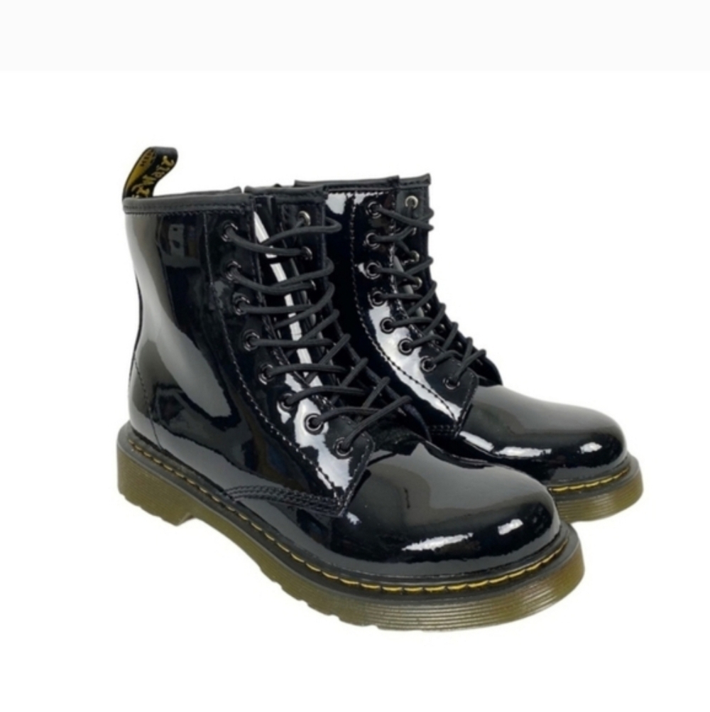 Dr. Martens Shiny Black Kids Boots Size 3
